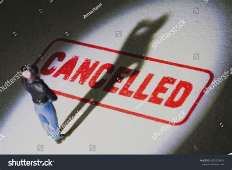 Cancelled Sign With Man