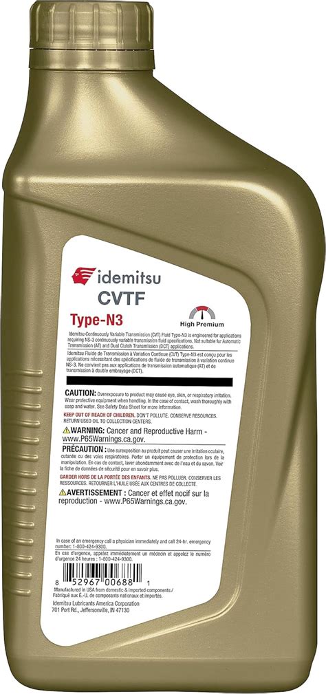 Idemitsu CVT Type N3 Fluido de transmisión para Nissan, 1QT – Yaxa Colombia