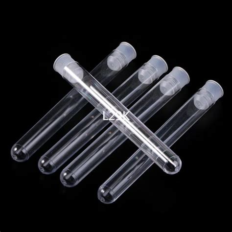 50Pcs Pack 12x100mm Transparent Laboratory Clear Plastic Test Tubes