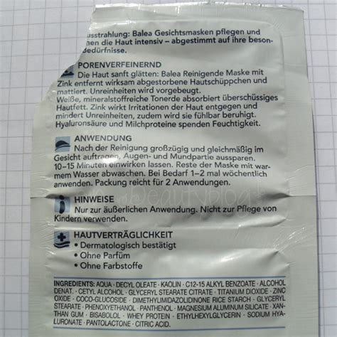 Test Maske Balea Reinigende Maske Porenverfeinernd Mit Zink Und