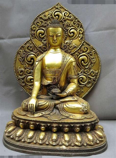 18 China Bronze Gild Eight Treasures Buddhism Medicine Buddha