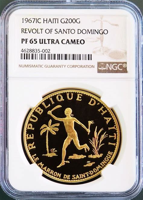 1967 Ic Gold Haiti 200 Gourdes Santo Domingo Revolt Ngc Proof 65 Ultra