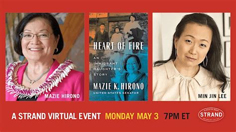 Senator Mazie Hirono Min Jin Lee Heart Of Fire Youtube