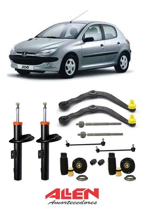 Kit Suspensão Amort bandeja bieleta Peugeot 206 207 Parcelamento