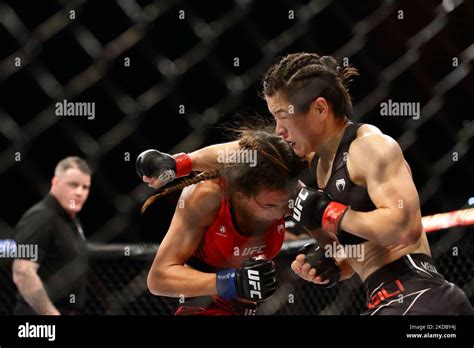 Zhang Weili De Chine R Combat Joanna Jedrzejczyk De Pologne Dans