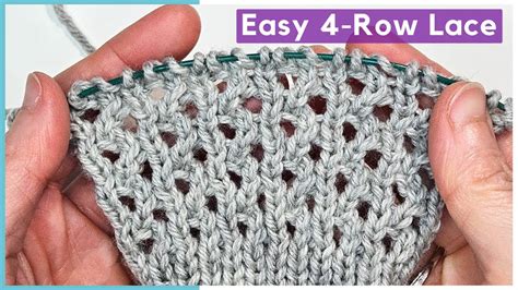 Easy 4 Row Lace Knitting Stitch Pattern YouTube