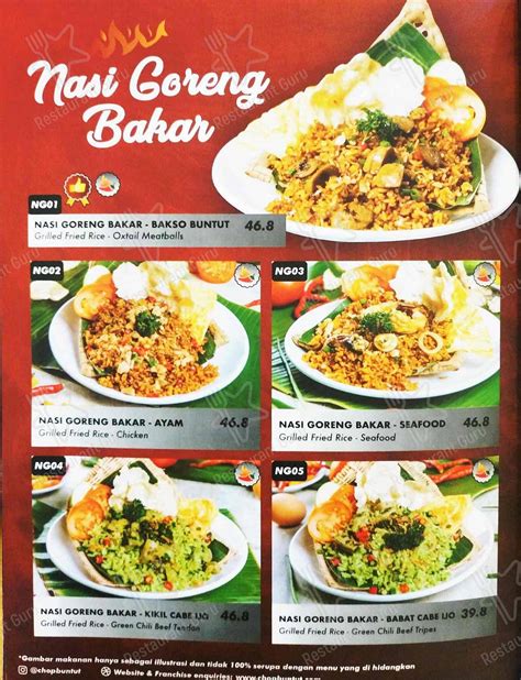 Carta Del Restaurante Chop Buntut Cak Yo Summarecon Mall Serpong