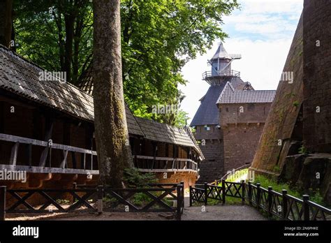 Exterior View And Detail Of The Magnificent Chateau Du Haut