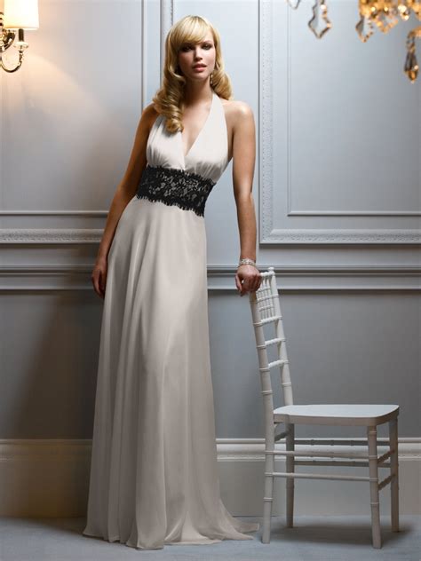 Ivory A Line Deep V Neck And Halter Low Back Floor Length Chiffon Prom