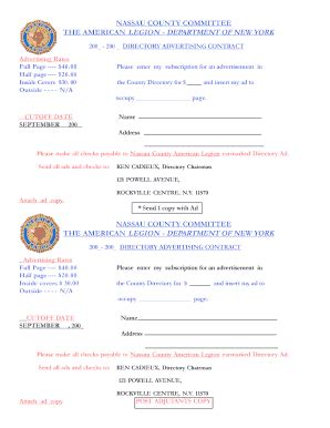 Fillable Online NASSAU COUNTY COMMITTEE THE AMERICAN LEGION