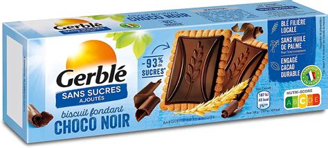 Gerblé Sans Sucres Ajoutés Biscuits Choco Fondant Noir 12 biscuits