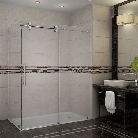 Aston Langham 60 In X 33 8125 In X 75 In Completely Frameless Shower