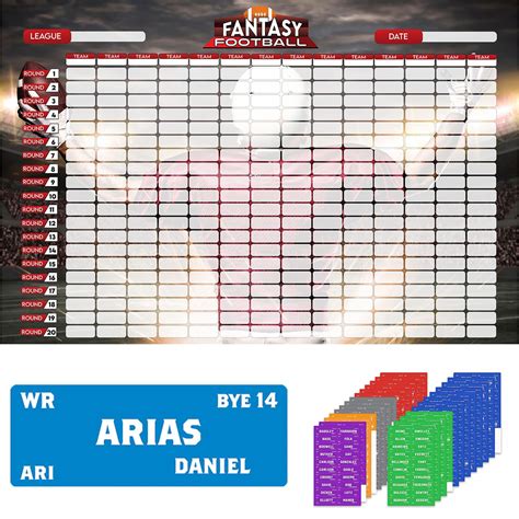 Sumapner Fantasy Football Draft Board 2023 2024 Kit 817 Player Labels