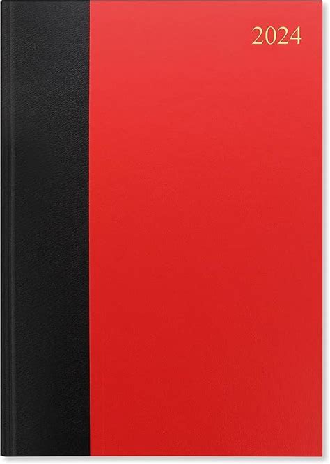 Letts Standard A4 two pages per day 2024 diary - red/black : Amazon.co.uk: Stationery & Office ...