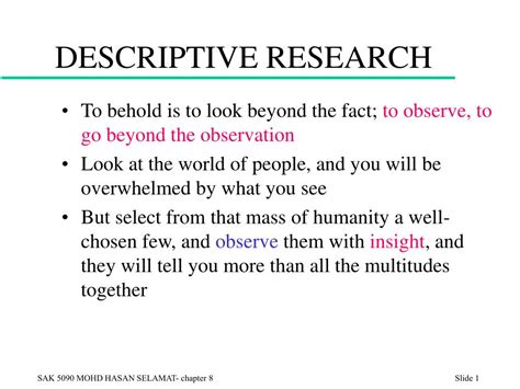 PPT - DESCRIPTIVE RESEARCH PowerPoint Presentation - ID:380694