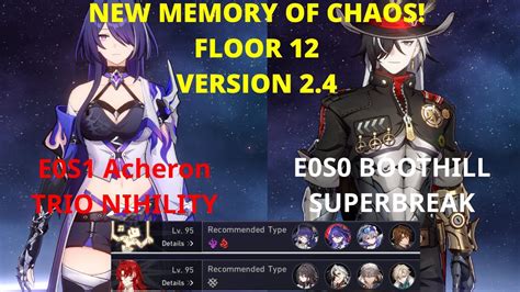 NEW Memory Of Chaos E0S1 Acheron Trio Nihility X E0S0 Boothill