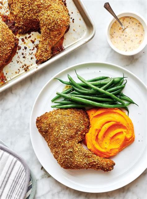 Cuisses de poulet croustillantes aux amandes et purée de carottes RICARDO