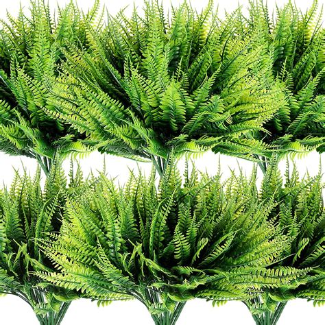 Pack Artificial Boston Fake Fern Plants Greenery Outdoor Uv