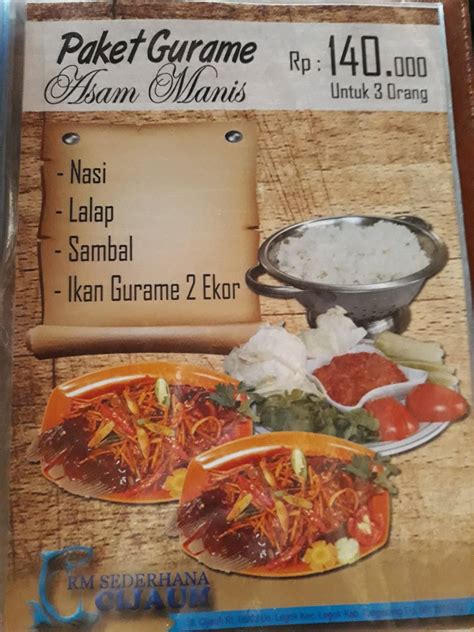 Menu At RM Sederhana Cijauh Restaurant Legok