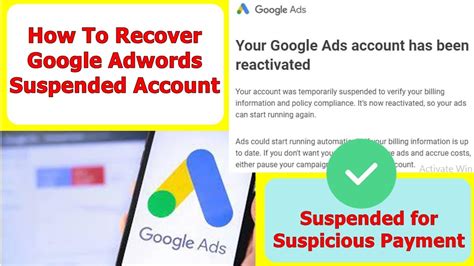 How To Recover Google Adwords Suspended Account Suspended For