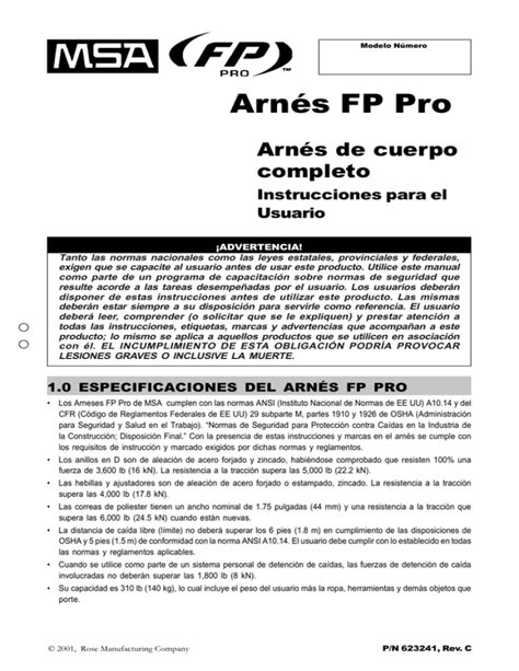 Arnes FP Pro Arnes De Cuerpo Completo