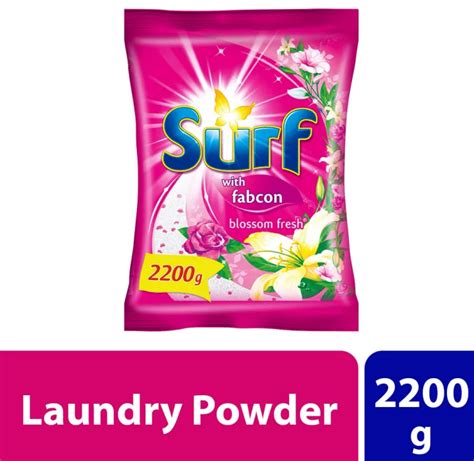 Surf Pink Detergent Powder Blossom Fresh Pouch With Fabcon 2 2kg