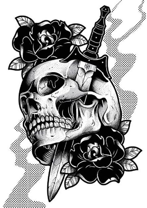 Desenhando Lápis Desenho para Tatoo Caveiras Skulls drawing