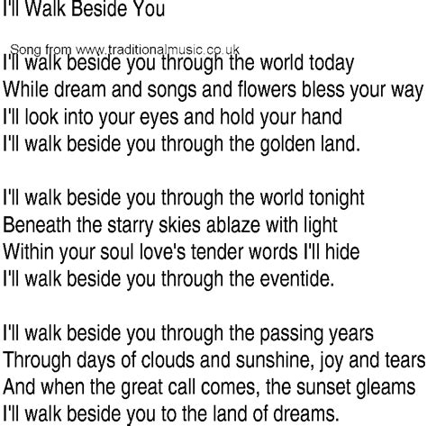 Irish Music Song And Ballad Lyrics For Ill Walk Beside You