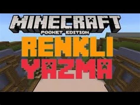 Minecraft Pocket Edition Tabelaya Renkli Yazı Yazmak YouTube