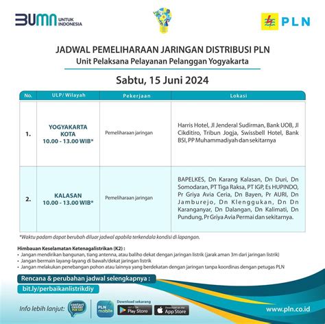 Simak Jadwal Pemeliharaan Jaringan Listrik Dari PLN Di DIY Termasuk