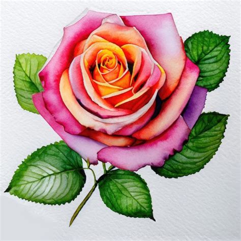 Premium Photo | Red rose watercolor painting design