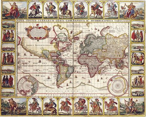 Cartes Du Monde Au Xviième Siècle Antique Maps Old Maps World Map