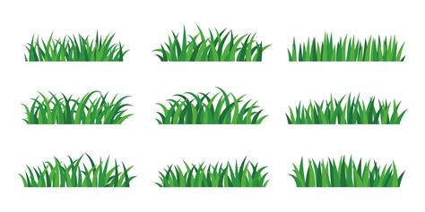 Natural Green Grass Bushes Decorate Environmental Ecology Cartoon Scene 17402503 Vector Art At