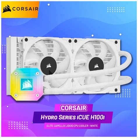 Jual Corsair Hydro Icue H100i Elite Capellix Liquid Cpu Cooler White Shopee Indonesia