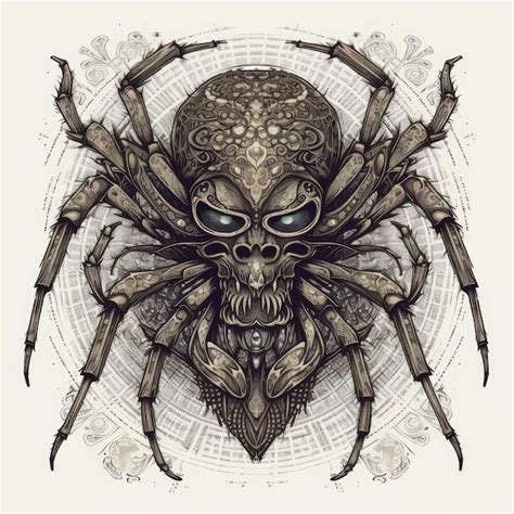 Premium Photo Demonic Spider Vector Illustration For T Shirt