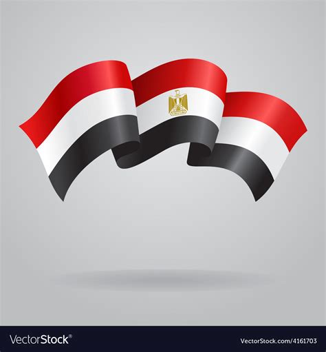 Egyptian Waving Flag Royalty Free Vector Image