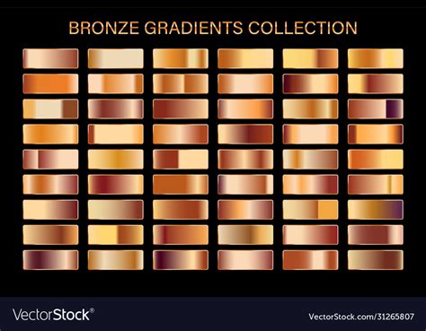 Bronze Glossy Gradient Metal Foil Texture Color Vector Image