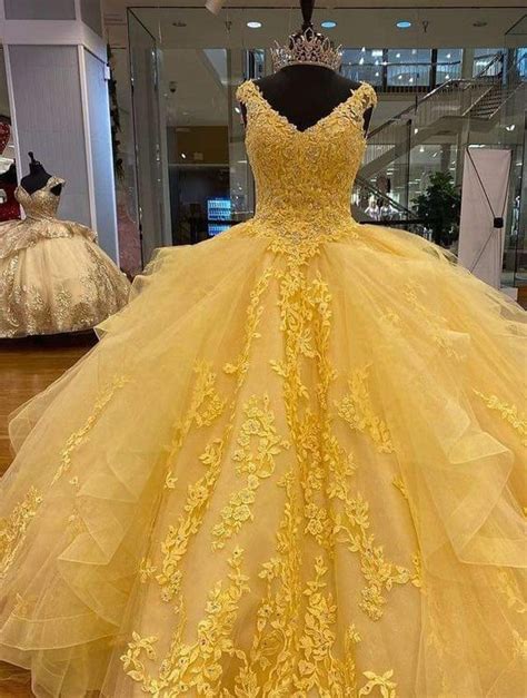 Beautiful Yellow Long Formal Gown Ball Gown Party Dresses Evening Dres Formalgowns