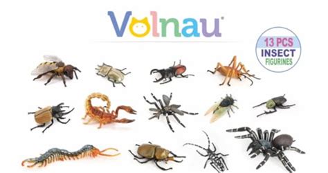 Bug Toys Figurines Volnau 12pcs Insect Animal Figures For