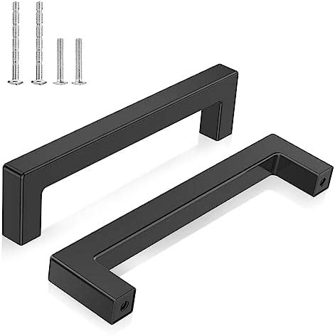 ENLACE Möbelgriffe Schwarz 2 Stück Küchengriffe 128mm Lochabstand