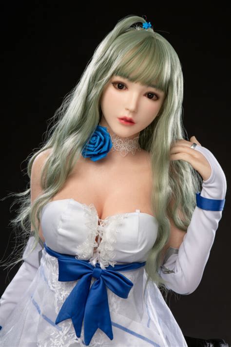 Fealty Green Hair Realistic Silicone Head Sex Doll Nakedoll