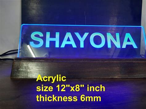 White Blue Acrylic Led Name Plate Rs Piece Ipsum Electronics Id