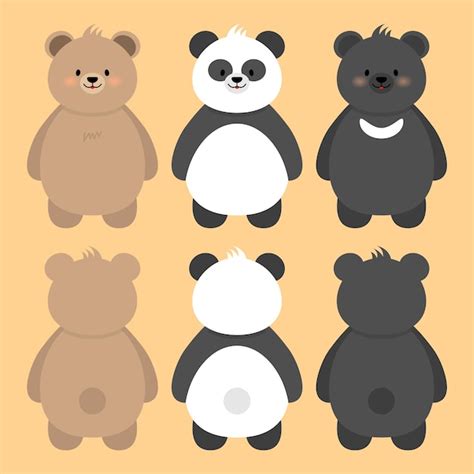 Premium Vector Cute Bear Illustration Set