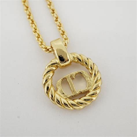 Dior Christian Dior Necklace Cd Circle Gp Plated Gold Ladies Grailed