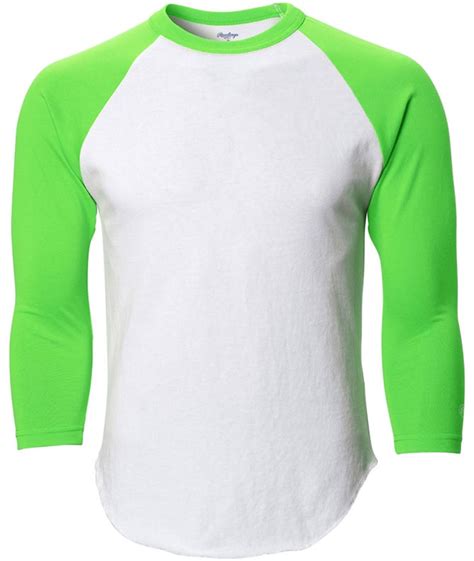 E132070 Youth YXS NEON GREEN Raglan 3 4 Sleeve Baseball Jersey