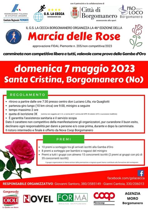 Borgomanero Santa Cristina No Marcia Delle Rose Domenica Maggio