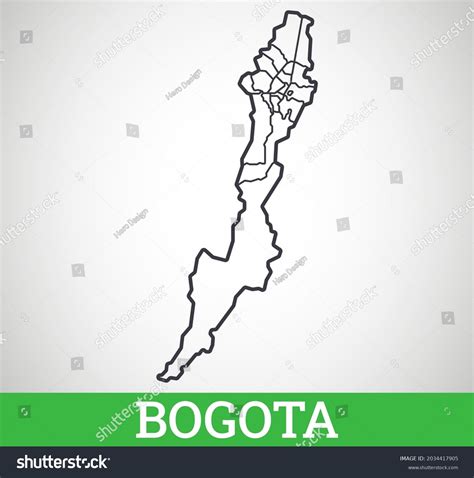Simple Outline Map Bogota Colombia Vector Stock Vector (Royalty Free