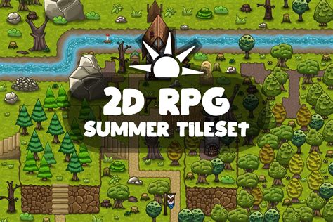 2d Rpg Summer Tileset Craftpixnet Rpg Pixel Art Tutorial Pixel Images