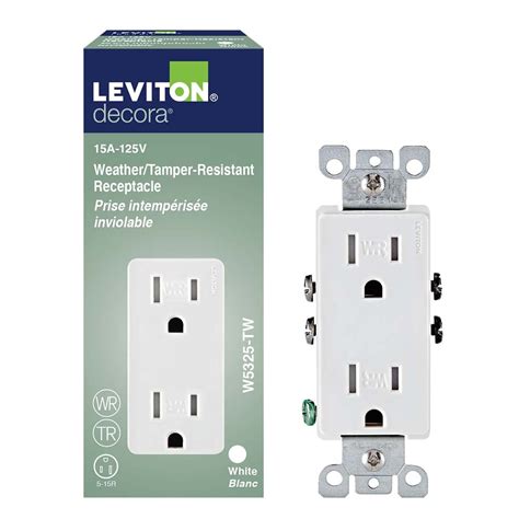 Leviton Decora 15 Amp Weather-Resistant Duplex Receptacle in White | The Home Depot Canada