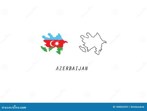 Azerbaijan Outline Map Country Shape State Symbol Stock Vector